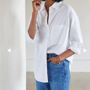 AYR The Deep End Boxy White Button Down Shirt Size Small